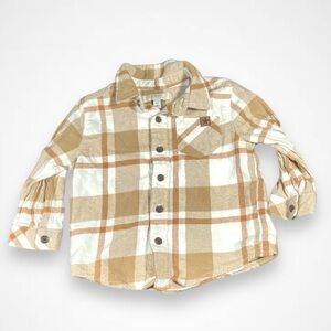 4/$20 George Plaid Tan Button Down Shirt